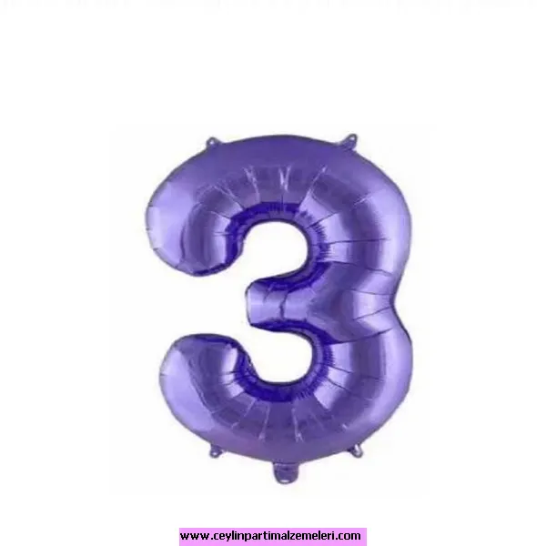 3 Rakam Mor Folyo Balon